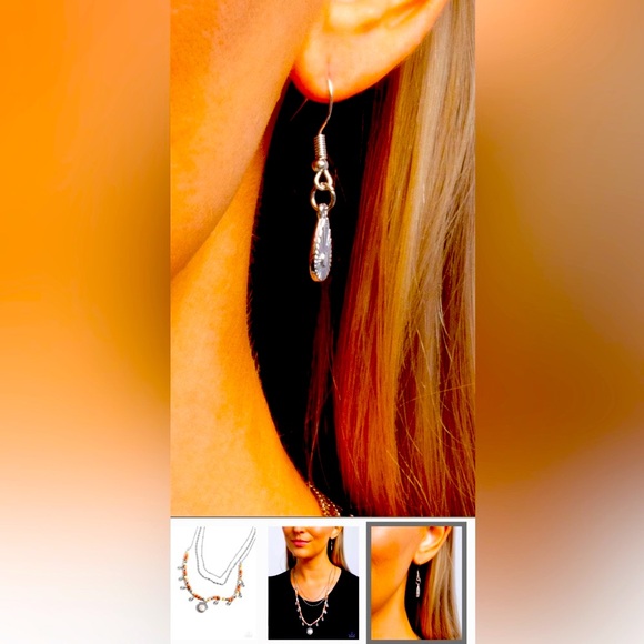 💧🤍💧 “TOUCHING TEARDROPS” WHITE NECKLACE ~ PAPARAZZI❗️💧🤍💧3 in 1❗️ - Picture 4 of 5